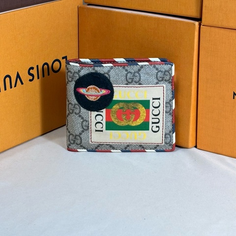 ‼️甜價出清 驚喜入手 Gucci 古馳 老花復古做舊 UFO 對開8卡 短夾 錢包