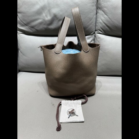 98♥️Hermes picotin22 大象灰銀釦 W刻