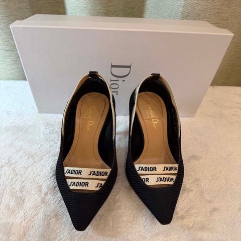 Dior J’Adior 刺繡緞帶尖頭高跟鞋