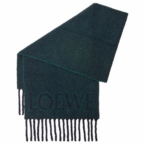 #全新 Loewe 羊駝毛混紡Logo圍巾 羊絨圍巾 尺寸184*47