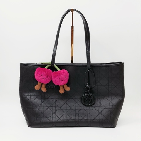 Dior黑色藤格紋塗層帆布托特包 |✨Wisher惟奢名品✨
