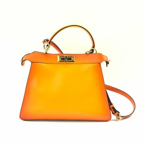 Fendi 橙色 peekaboo 中號 肩背包