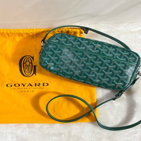 GOYARD Cap-Vert 綠色Y字老花相機包/斜背包