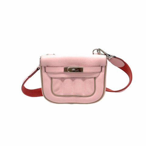 Hermès 櫻花粉 Berline Swift mini 肩背包 T刻