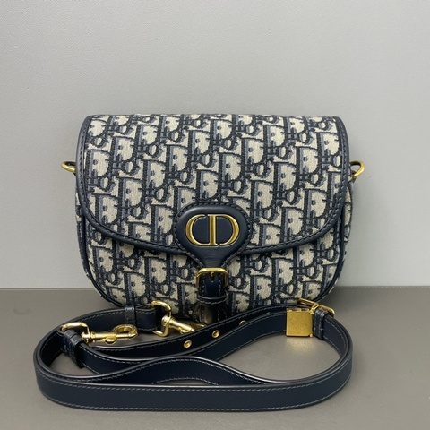 Dior/迪奧 Bobby馬鞍包老花黑金CD斜背包