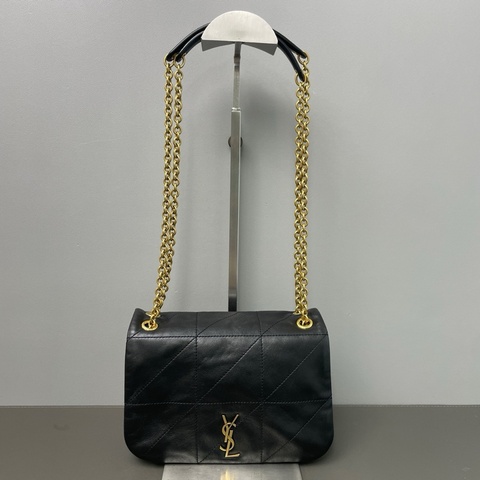 YSL/聖羅蘭 Jamie 4.3羊皮黑色鏈條包 mini款經典菱格紋