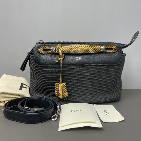 FENDI/芬迪 編織拼蛇皮波士頓包