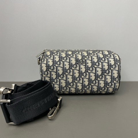 Dior/迪奧 20年 Oblique刺繡Roller老花圓筒包