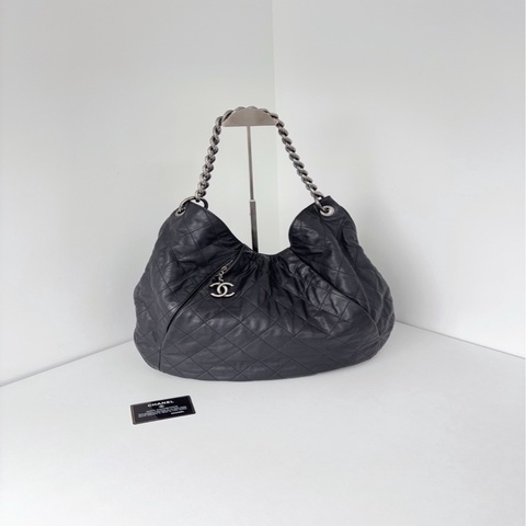 Chanel香奈兒🖤 黑銀重工熔岩粗鏈Hobo大南瓜💗 98新💕