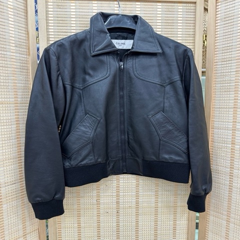 Celine 2019FW 翻領飛行員經典皮夾克 42碼 Hedi同款