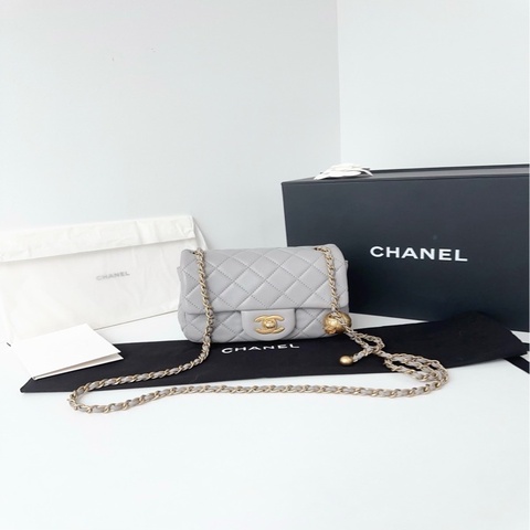 Chanel香奈兒🖤 氣質灰CF金球方胖子 98新💕芯片款全配😸