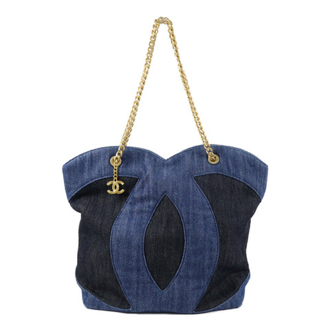 CHANEL 牛仔布Shoulder Bag肩背袋