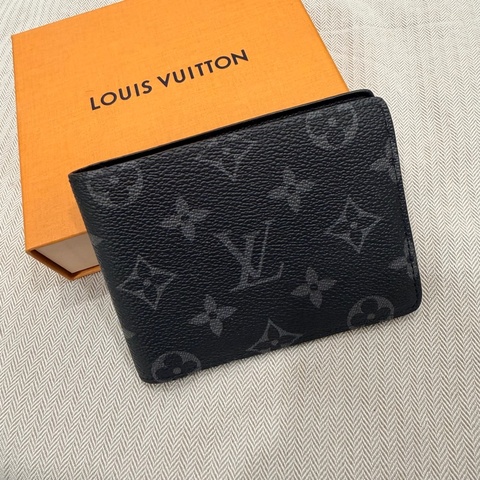 LV Louis Vuitton 老花 黑武士 對折短夾