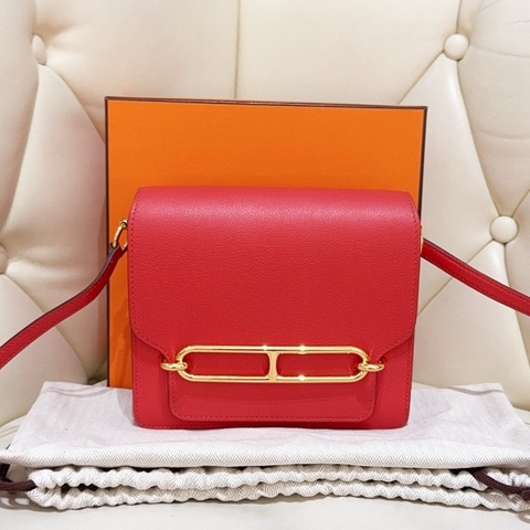HERMES/爱马仕 Roulis 淡金扣 Swift小牛皮 猪鼻子包单肩斜挎包 女款 A刻