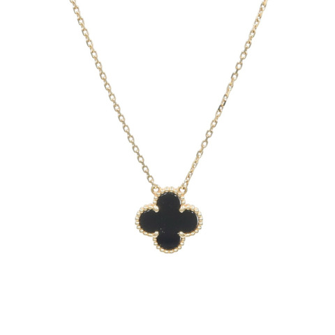 Van Cleef & Arpels 18K黃金Vintage Alhambra Necklace黑瑪瑙項鍊