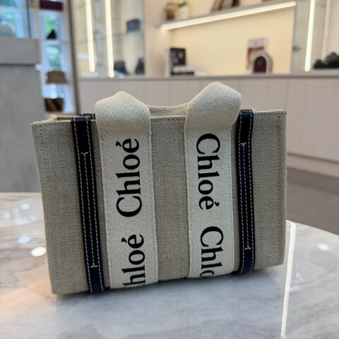 *SHIHNA名牌精品* Chloé Woody mini 帆布托特包