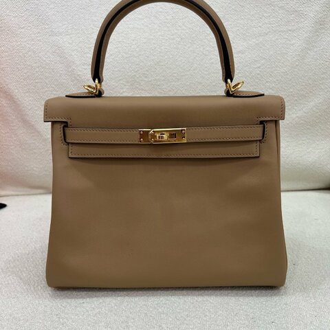 愛馬仕 Hermès Kelly 25 凱莉 奶茶色 Swift皮 金扣｜閒置新｜U刻