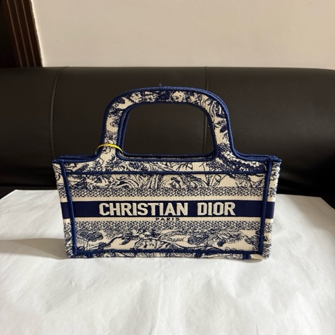 DIOR迪奧 999 新  BookTote茹伊印花刺繡mini托特包Tote包購物袋手袋手提包 尺