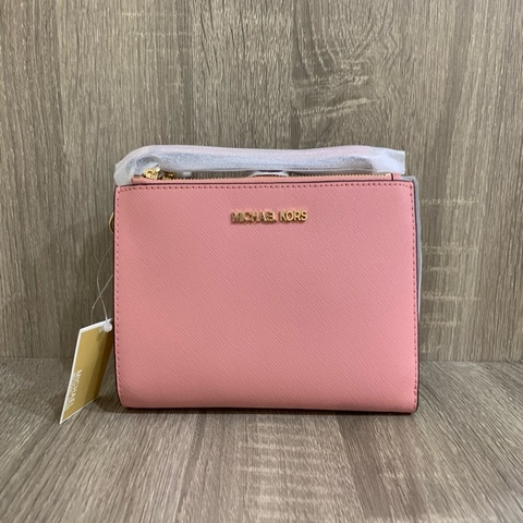 Michael Kors (MK) 品牌的 Jet Set Travel 雙層拉鍊手拿包/手腕包
