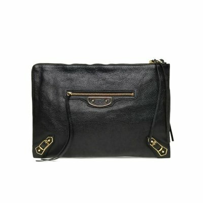 BALENCIAGA Classic機車手拿包黑色羊皮