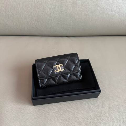 「M.Y精品」 Chanel 大雙C 內拉鏈卡包 零錢包 荔枝皮 送禮🉑