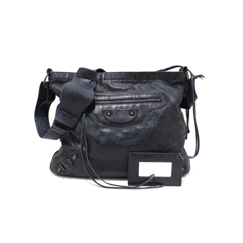 Balenciaga Blue Agneau Classic Hardware Flat Messenger