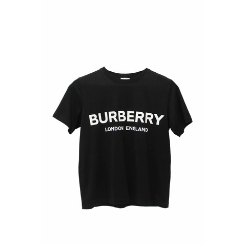 Burberry Black Cotton Logo Print T-shirt size S