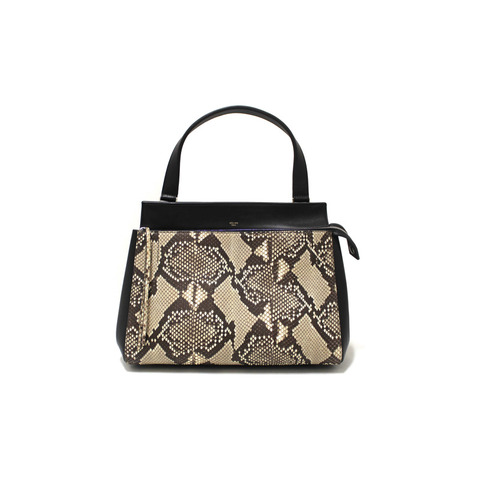 Celine Python and Black Leather Medium Edge Shoulder Bag