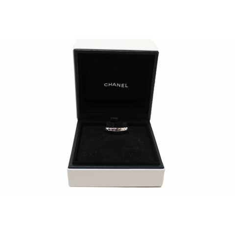 Chanel 18K White Gold Mini Coco Crush Ring 58 8.5