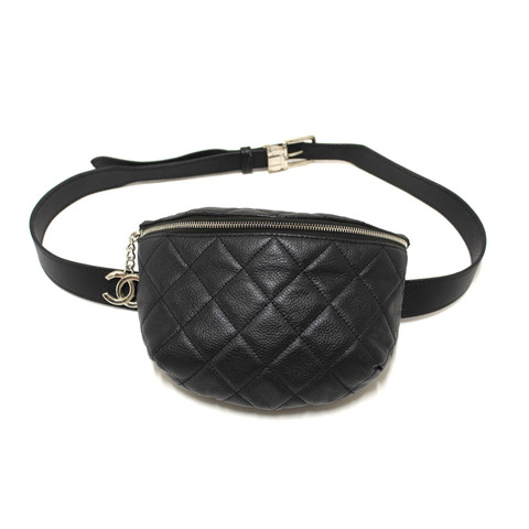 Chanel Black Small Quilted Caviar Leather Waistbag