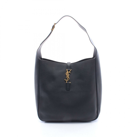 SAINT LAURENT PARIS LE 5 A 7 軟質大單肩包 753837 黑色皮革 二手 女士