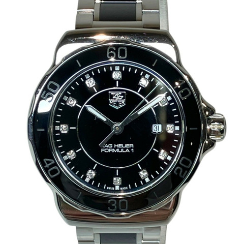 TAG Heuer Formula 1 32毫米腕錶，總重85克，不鏽鋼錶殼，石英機芯，黑色錶盤，型號WAH1314