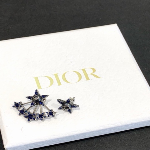 Dior迪奥蓝色复古星星造型耳钉