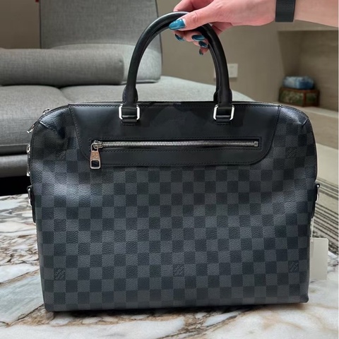 LOUIS VUITTON 路易威登 經典棋盤格設計拉鍊開合 公文包手提包 男款