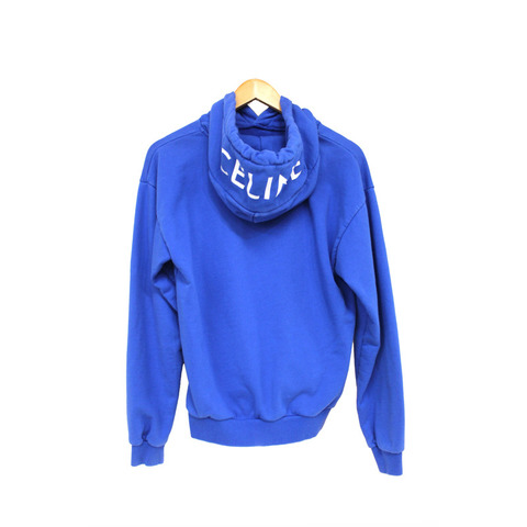 Celine Blue Cotton Logo Hoodie Sweater Size XS