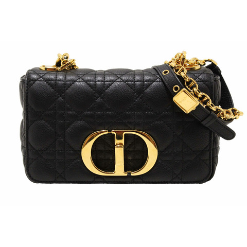Christian Dior Black Macrocannage Caviar Leather Small Caro Shoulder Crossbody Bag