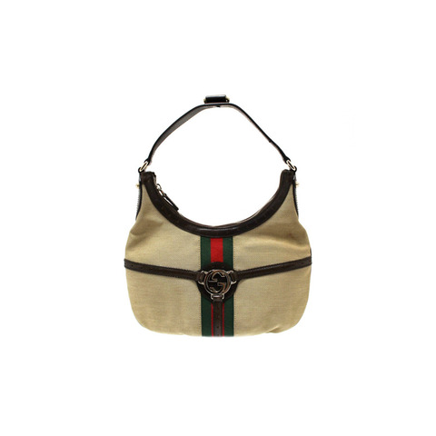 Gucci Beige Canvas Web GG Reins Small Hobo Bag 114869