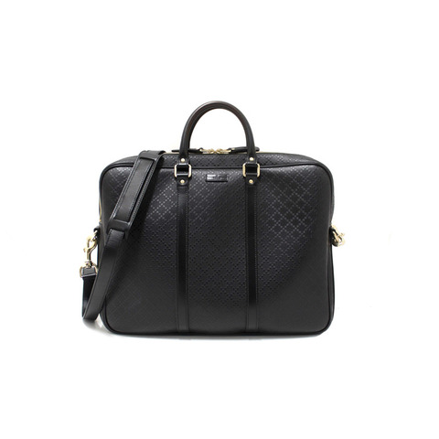 Gucci Black Leather Diamante Briefcase Shoulder Bag