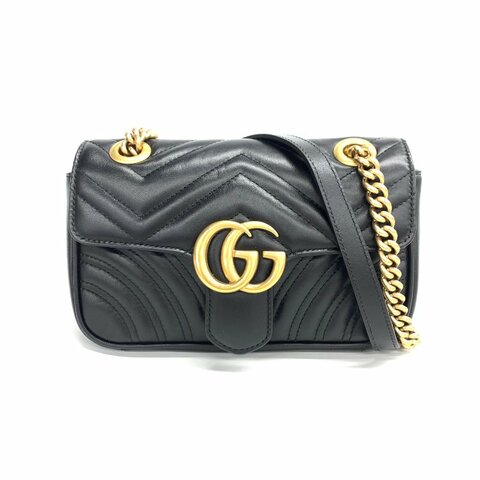 Gucci 黑金 marmont 馬蒙 22 肩背包