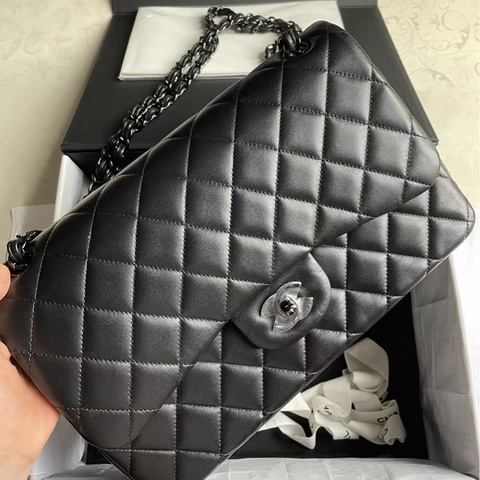 Chanel • 經典全黑羊皮So Black Cf Jumbo 晶片款✨#99🆕 #全黑🖤