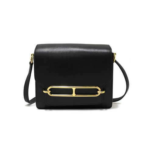 Hermes Black Evercolor Calfskin Leather Roulis Mini Bag