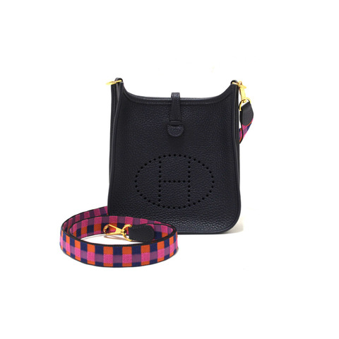 Hermès Bleu Nuit Clemence Leather Evelyne 16 Amazone Bag
