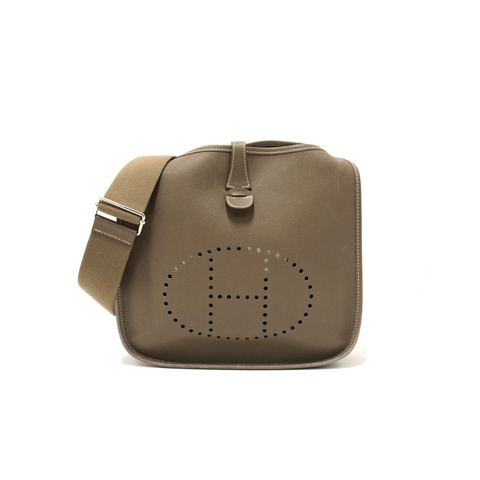 Hermes Etoupe Epsom Leather Evelyne PM III Messenger Bag