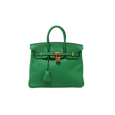Hermes Menthe Swift Leather Gold Hardware Birkin 25 Handbag