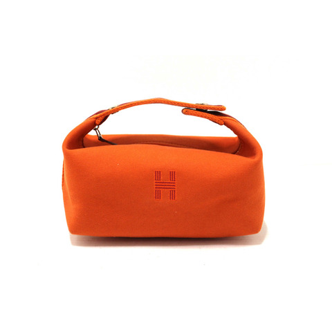 Hermes Orange Wool Small Bride-A-Brac H Pouch Case