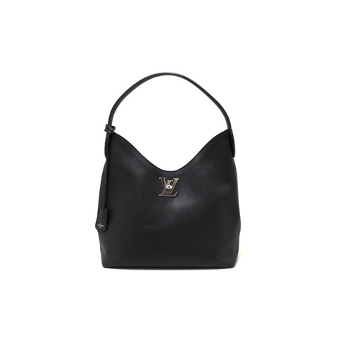 Louis Vuitton Black Grained Calf Leather Lockme Hobo Bag