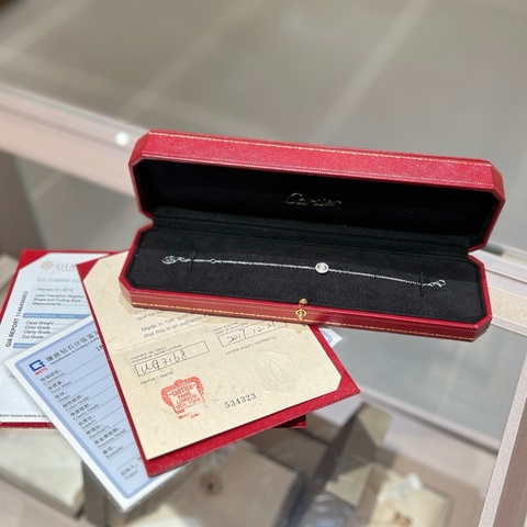 Cartier卡地亚D'Amour飞碟18K白金镶嵌钻石手链