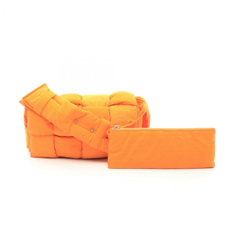 BOTTEGA VENETA 有襯墊 CASSETTE 腰包/斜背包 679763 尼龍 橘色 二手 男女通用