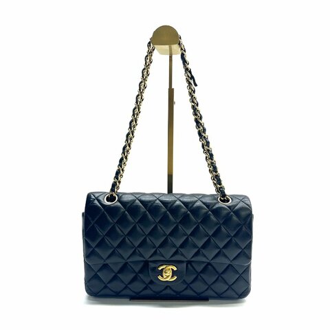 Chanel 黑金 CF 中號 羊皮 20開 肩背包