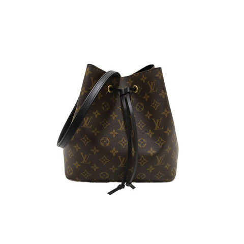 Louis Vuitton Classic Monogram Canvas with Black Leather NéoNoé MM Shoulder Bag